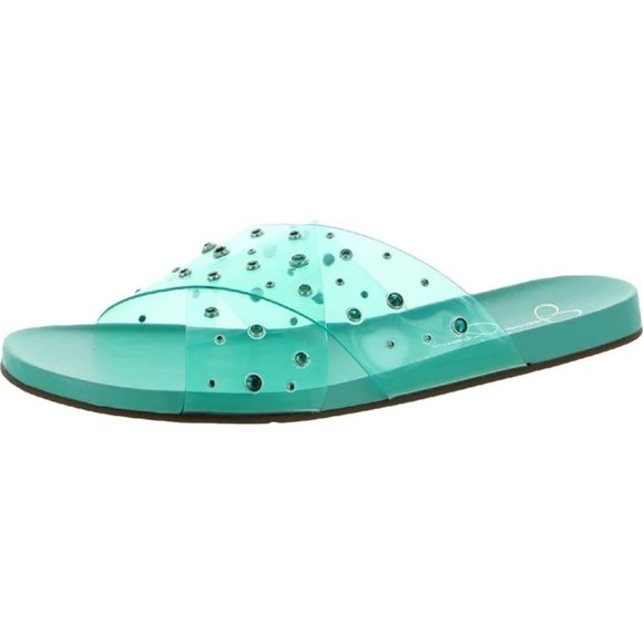 JESSICA SIMPSON Tislie Slip On Double Cross Strap Slide Sandals - 7.5 - NEW NIB - Picture 4 of 6
